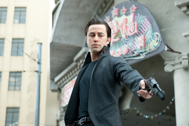 Joseph Gordon-Levitt as "Joe" in TriStar Pictures, Film District, and End Game Entertainment's action thriller LOOPER.